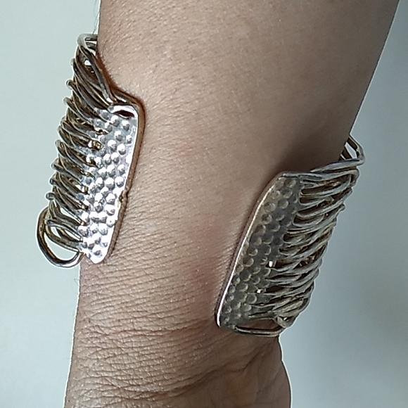 Vintage Silver Gold Tone, Cuff Bracelet - Picture 2 of 6